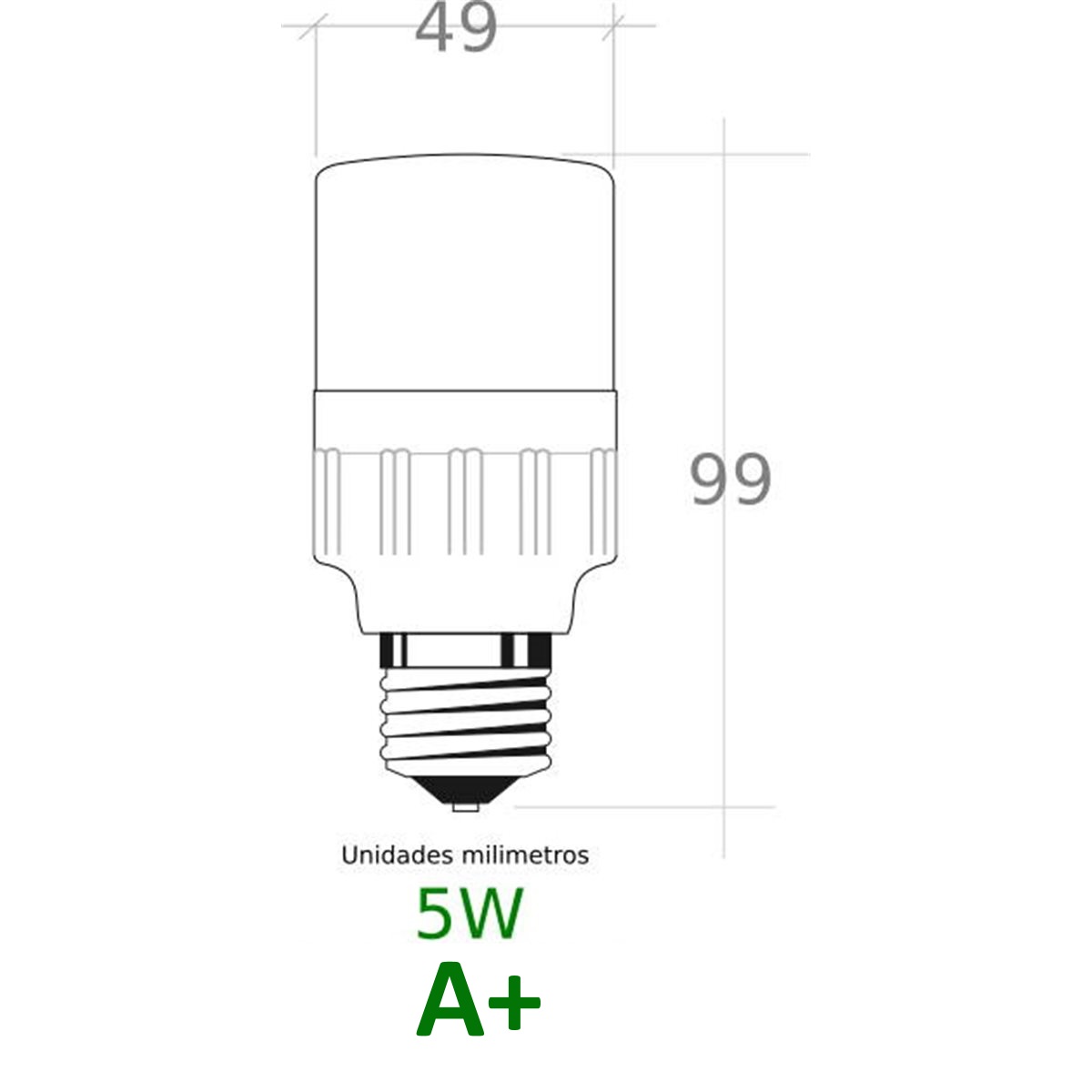 5 Bombilla LED 5W, E27 6000K - Imagen 2